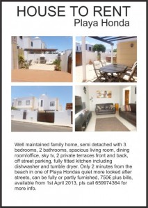 House to rent lanzarote
