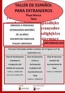 Spanish classes for foreigners in Playa Blanca Lanzarote