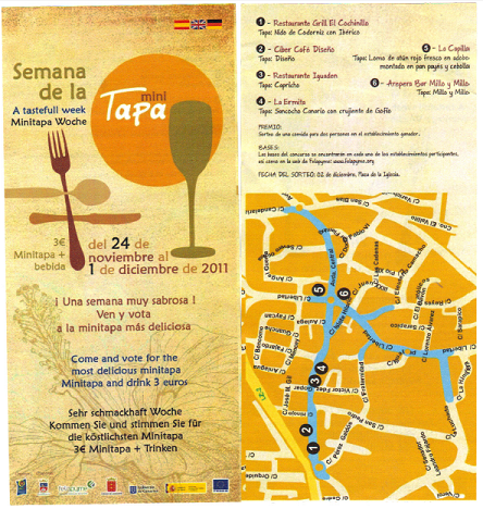 Mini Tapas in Tias Week – 24th November to the 1st December 2011