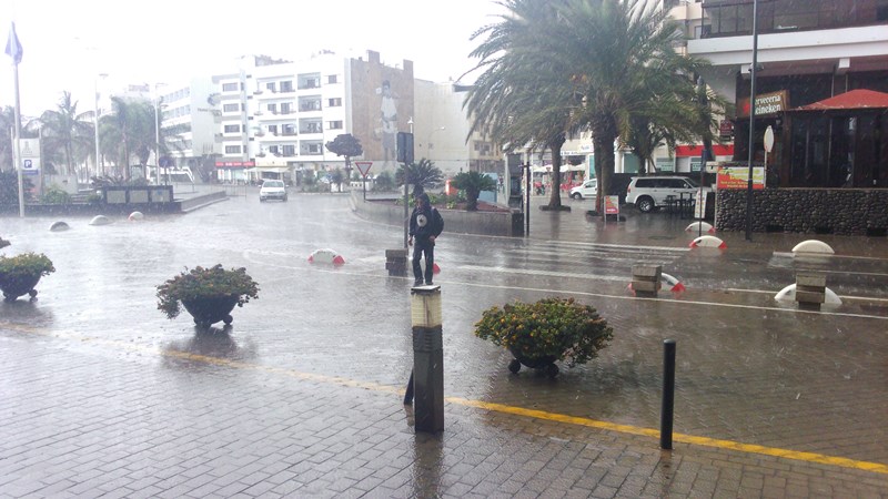 Wind and rain in Lanzarote for this Monday